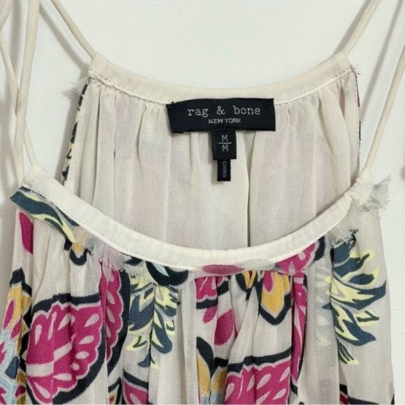 New RAG & BONE  Bailey Self-Tie Floral Minidress in Floral Print Size M - Picture 8 of 11